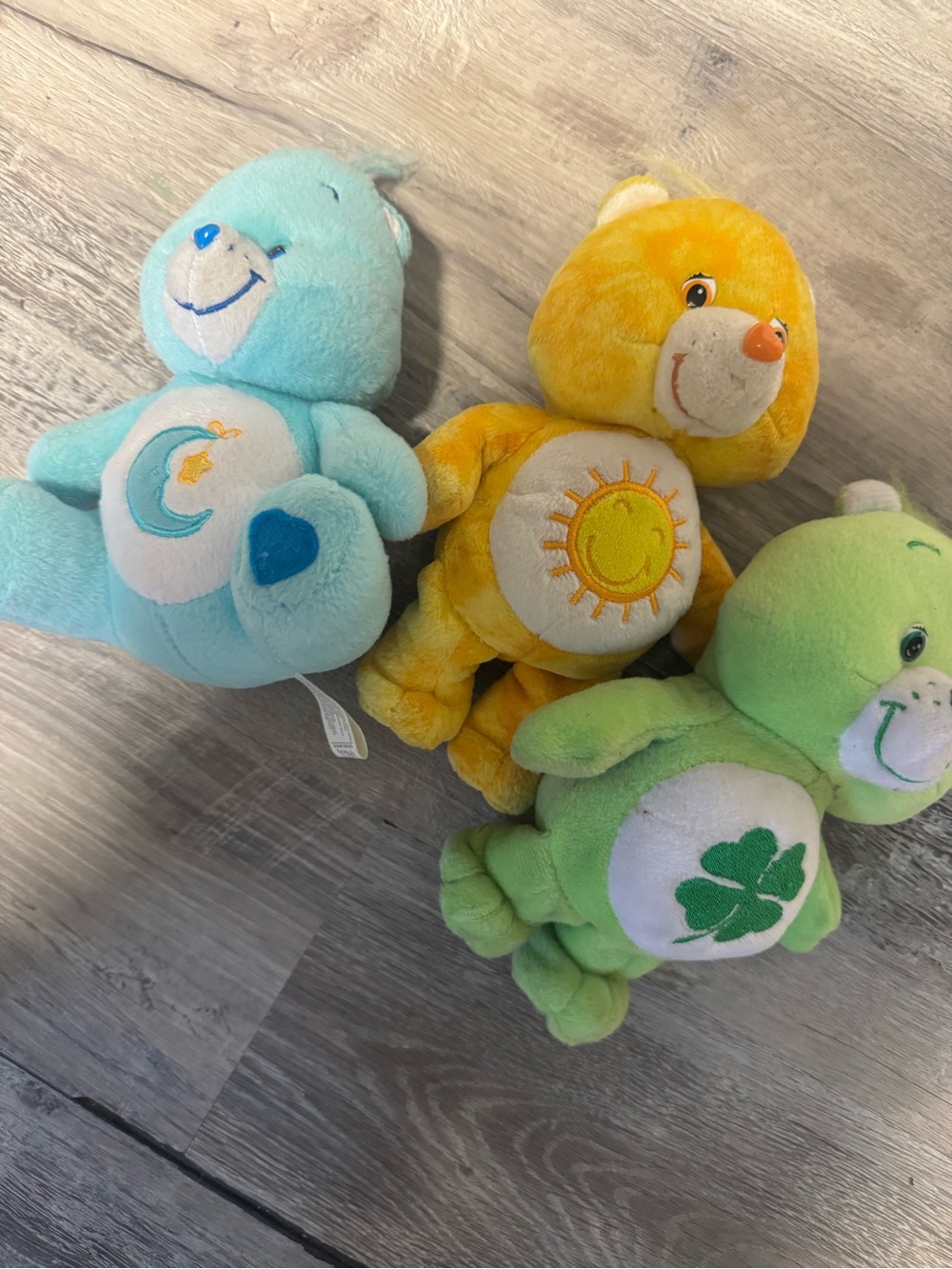 Care Bears Plush Trio in Blue, Yellow, and Green